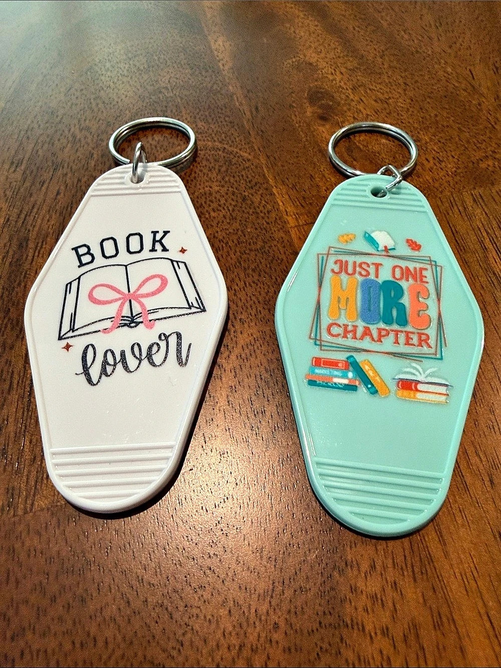 Book Lover & Just One More Chapter Keychains set